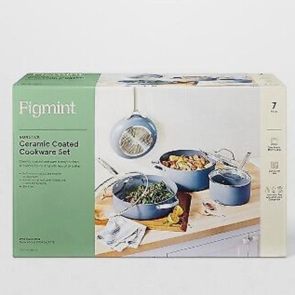 Nonstick Ceramic Coated Aluminum Cookware Set Blue - Figmint - Picture 5 of 6